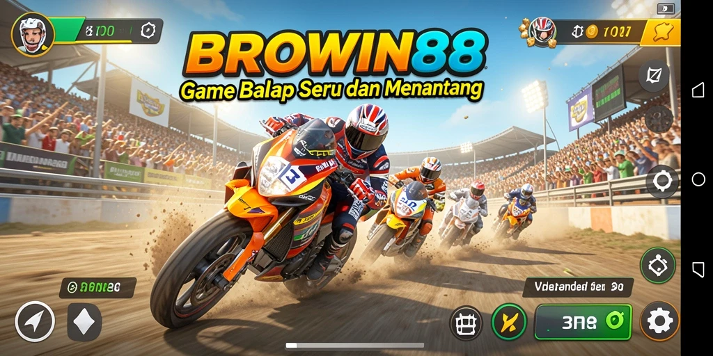 Tampilan gameplay Racing yang seru dan mendebarkan di BROWIN88.