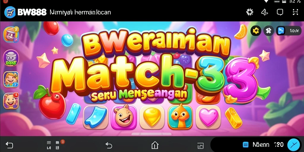 Gameplay BW888 yang seru dengan puzzle Match-3.