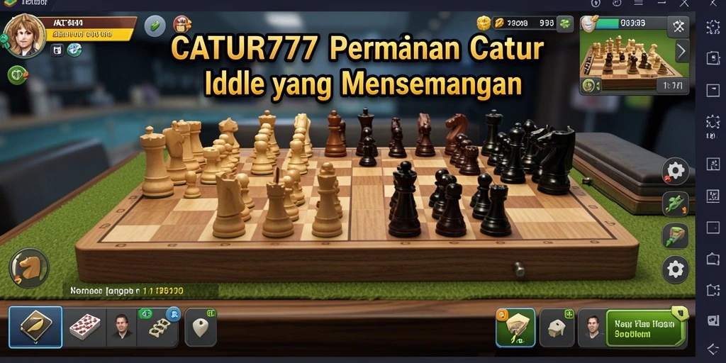 Tampilan gameplay CATUR777 menunjukkan strategi unik dan fitur Idle.