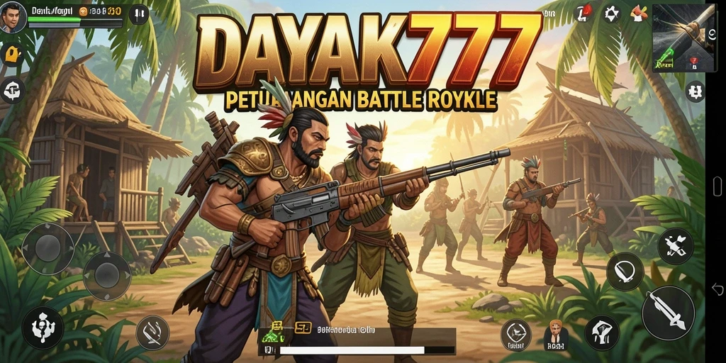 Screenshot DAYAK777 menampilkan aksi intens dalam permainan Battle Royale.