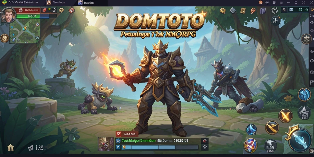 Screenshot menunjukkan aksi epik dalam permainan MMORPG DOMTOTO.