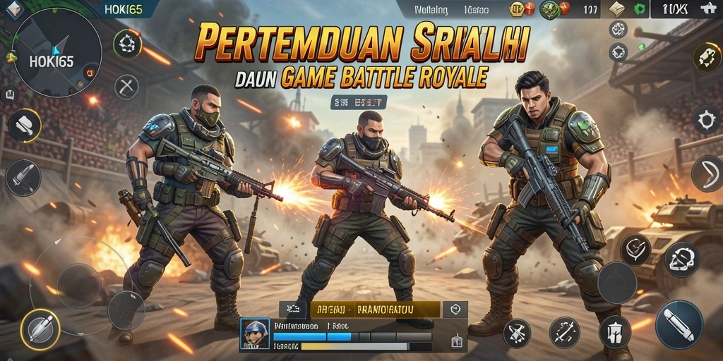 Tampilan aksi intens dalam permainan Battle Royale HOKI65.