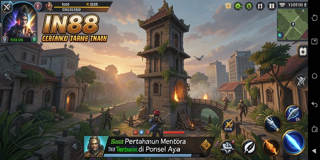 Gameplay mendebarkan dari IN88 Tower Defense.