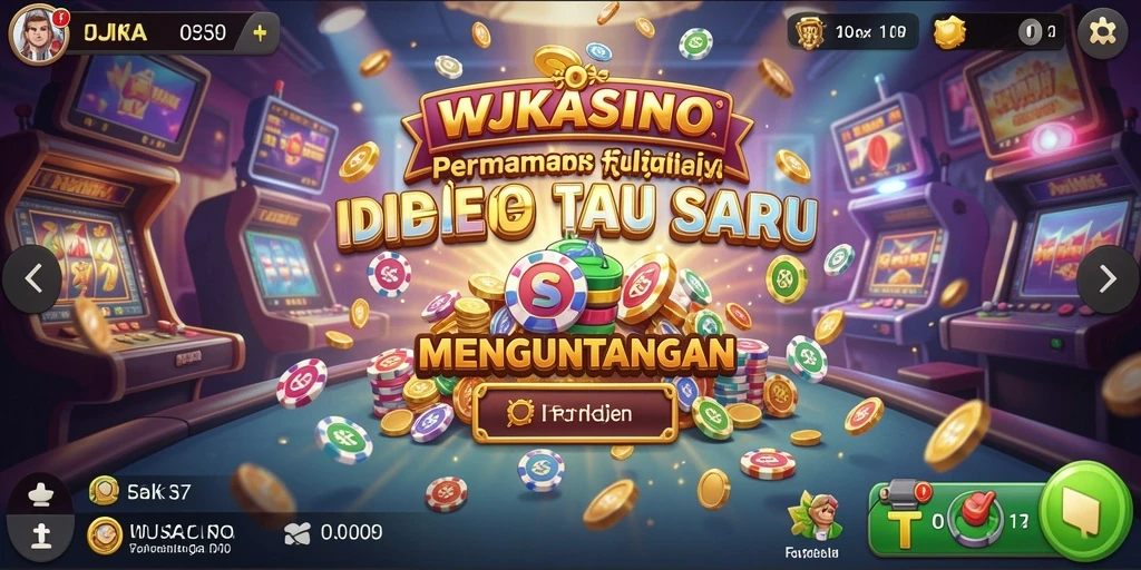 Screenshot gameplay WJKASINO menampilkan karakter aktif dan sumber daya melimpah.