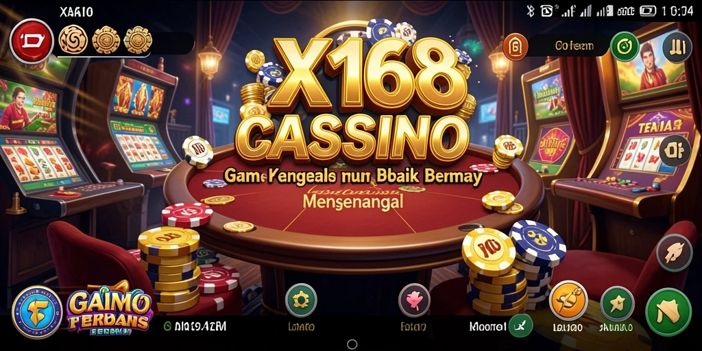 Tangkapan layar utama X168 menunjukkan sesi gameplay Kasino yang menarik.